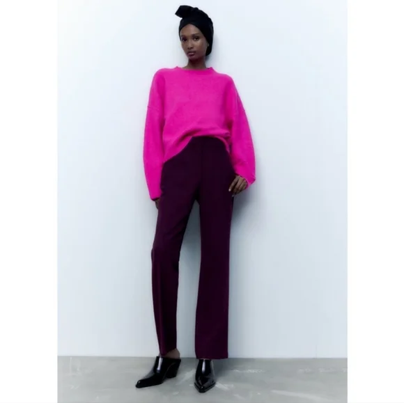 Zara Fuchsia Pullover Sweater Sz SMALL - Picture 3 of 12